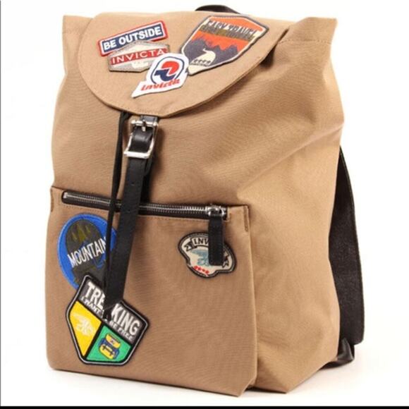 INVICTA BAGS Alpino Heritage Patch Tan Backpack NWT - Picture 1 of 4